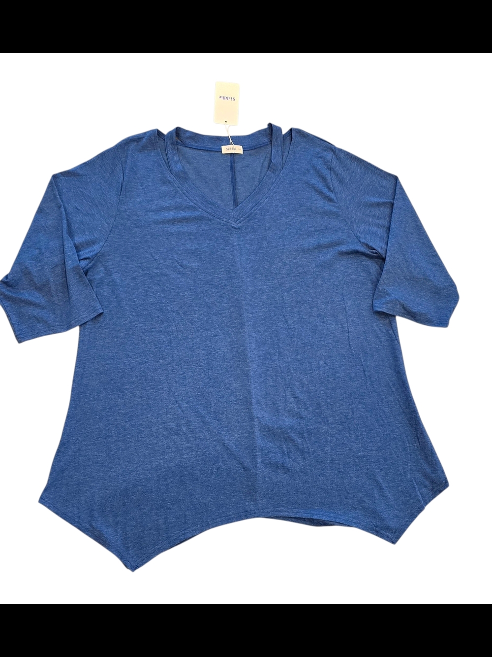 Women's V-Neck Short Sleeve Top - Blue